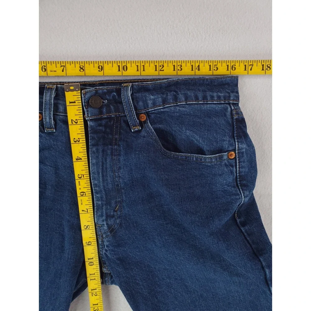 Levis 505 Jeans Mens 32x34 Blue Regular Straight Stretch Denim Pants Red Tab